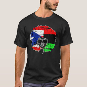 PUERTO RICAN AFRO LATINA Boricua Puerto Rico Flag T-Shirt