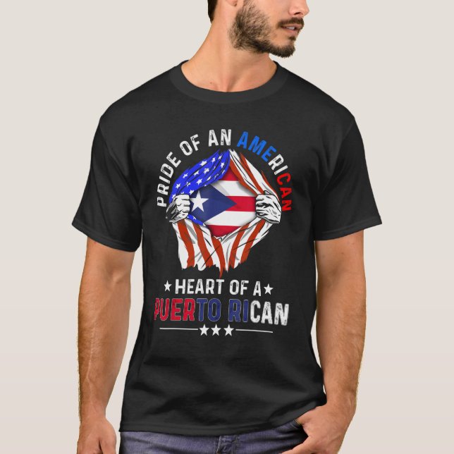 Puerto Rican American America Pride Cuba Puerto Ri T-Shirt (Front)