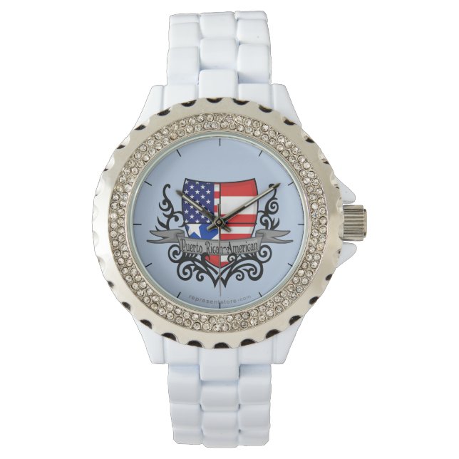 Puerto Rican-American Shield Flag Watch (Front)