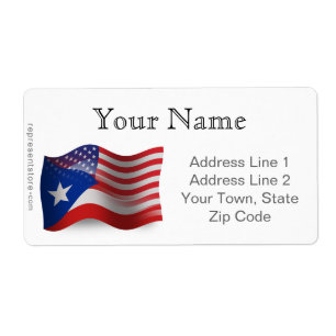 Puerto Rican-American Waving Flag