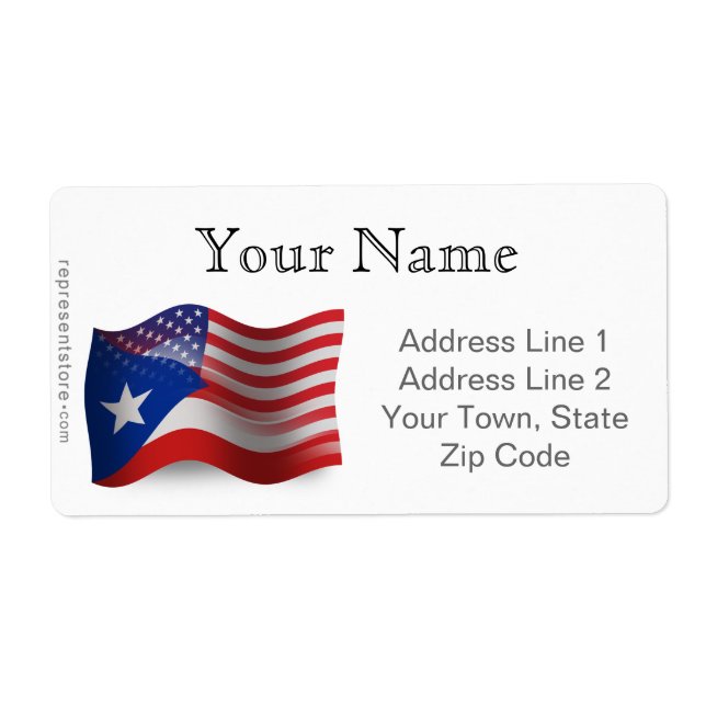 Puerto Rican-American Waving Flag (Front)