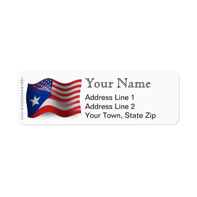 Puerto Rican-American Waving Flag (Front)