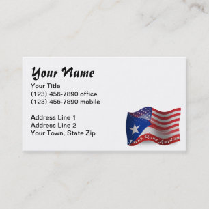 Puerto Rican-American Waving Flag Business Card
