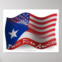 Puerto Rican-American Waving Flag
