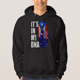 Puerto Rican And Australian Mix Dna Flag Heritage Hoodie