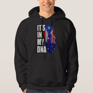 Puerto Rican And Australian Mix Dna Flag Heritage Hoodie