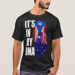 Puerto Rican And Australian Mix Dna Flag Heritage T-Shirt