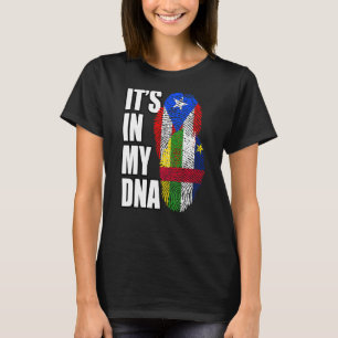 Puerto Rican And Central African Mix Dna Flag Heri T-Shirt