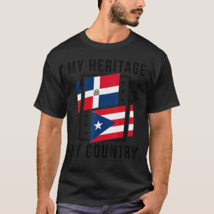 Puerto Rican And Dominican Pride Heritage Flag T-Shirt