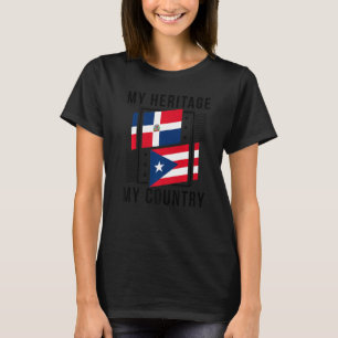 Puerto Rican And Dominican Pride Heritage Flag T-Shirt