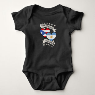 Puerto Rican Argentinian Heart Flags Puerto Rico A Baby Bodysuit