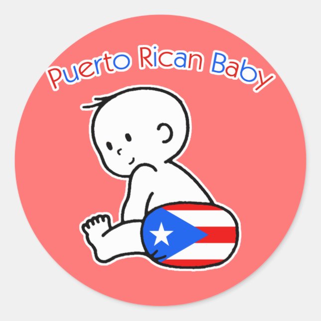 Puerto Rican Baby Classic Round Sticker (Front)