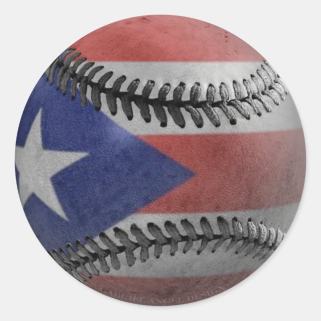 Puerto Rican Baseball Classic Round Sticker (Front)