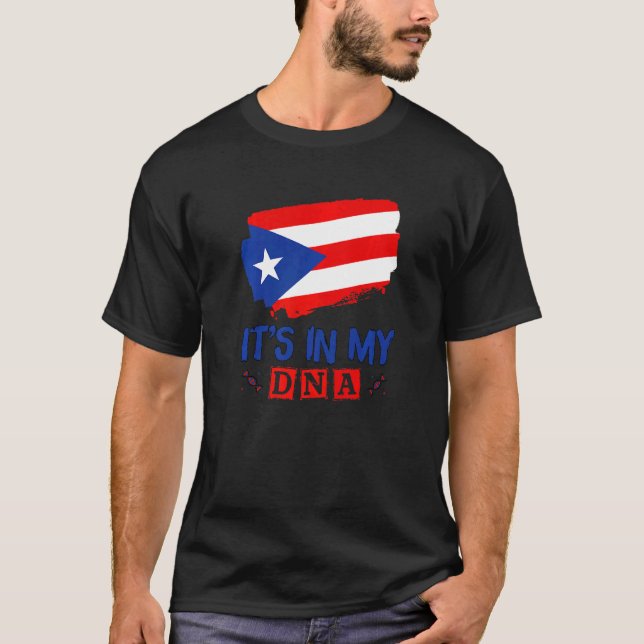 Puerto Rican Boy Girl It's in my DNA Puerto Rico R T-Shirt (Front)