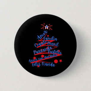 Puerto Rican Christmas Feliz Navidad  6 Cm Round Badge
