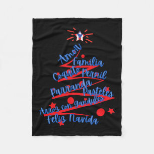 Puerto Rican Christmas Feliz Navidad Fleece Blanket