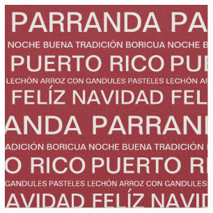 Puerto Rican Christmas Red Fabric