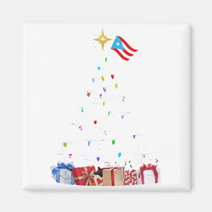 Puerto Rican Christmas Tree Lights Food Traditions Magnet