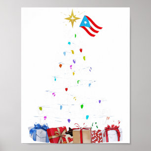 Puerto Rican Christmas Tree Lights Food Traditions Poster