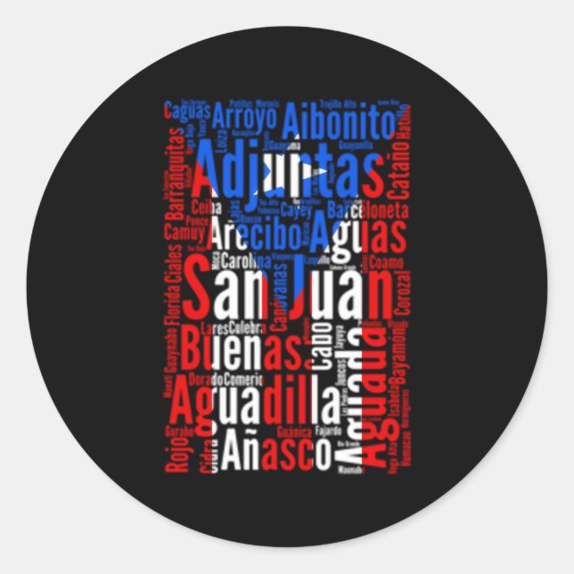 Puerto Rican Cities Puerto Rico Flag Boricua Classic Round Sticker (Front)