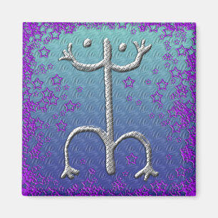 Puerto Rican coqui petroglyph magnet