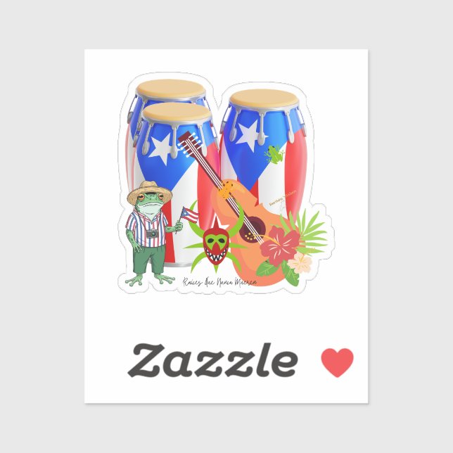 Puerto Rican Cultural - Custom-Cut Vinyl Sticker  (Sheet)