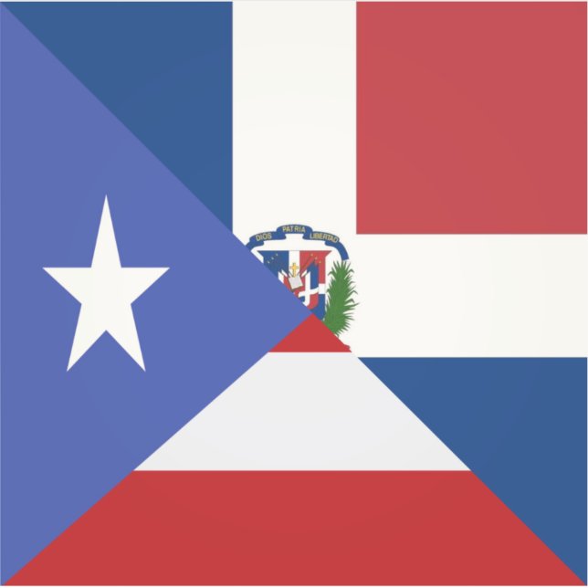 Puerto Rican Dominican Flag | PR DR Republic (Front)