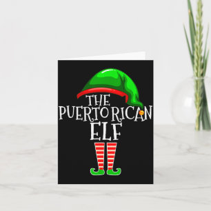 Puerto Rican Elf Family Matching Group Christmas G Card