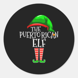 Puerto Rican Elf Family Matching Group Christmas G Classic Round Sticker