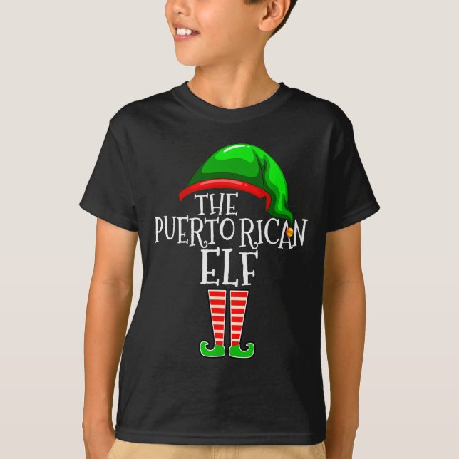 Puerto Rican Elf Family Matching Group Christmas G T-Shirt (Front)