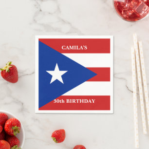 Puerto Rican Flag Birthday Party Napkin