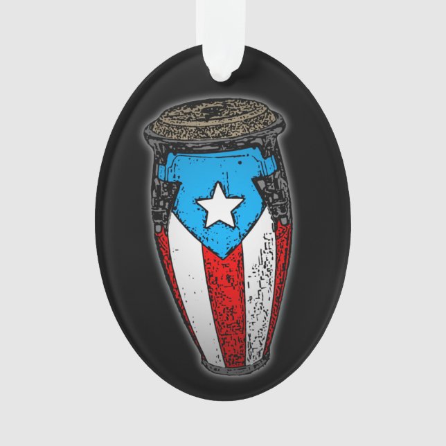 Puerto Rican Flag Conga Drum  T-Shirt Ornament (Front)