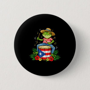 Puerto Rican Flag Coqui Frog Puerto Rico Hispanic  6 Cm Round Badge