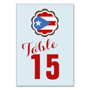 Puerto Rican Flag Flower Table Number