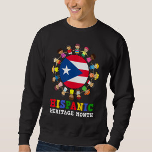 Puerto Rican Flag Hispanic Heritage Puerto Rico Bo Sweatshirt