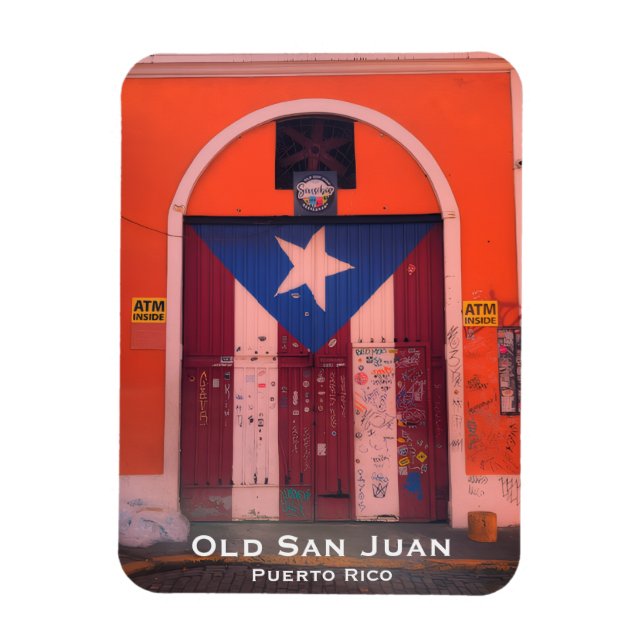 Puerto Rican Flag - Old San Juan - Boricua! Magnet (Vertical)