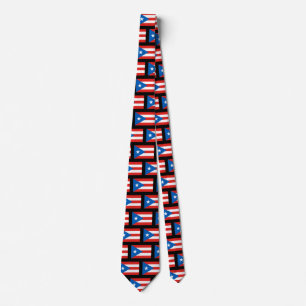 Puerto Rican Flag Patterned II Black Tie