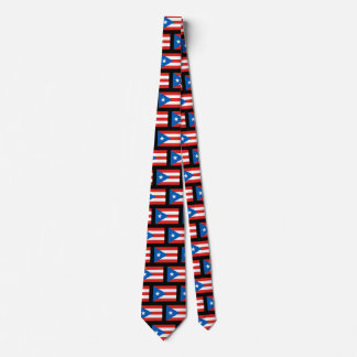 Puerto Rican Flag Patterned II Black Tie