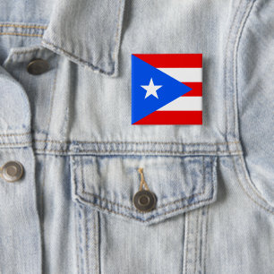 Puerto Rican Flag (Puerto Rico) 15 Cm Square Badge