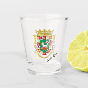 Puerto Rican Flag & Puerto Rico emblem / party Shot Glass