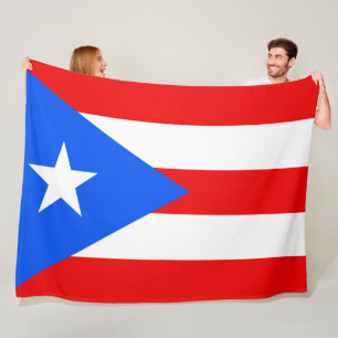 Puerto Rican Flag (Puerto Rico) Fleece Blanket