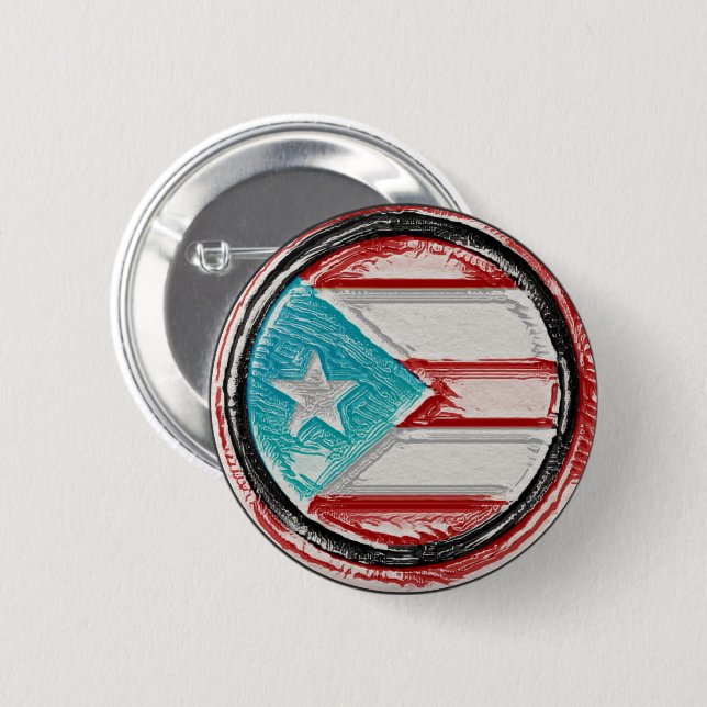 Puerto Rican Flag Round Pin (Front & Back)