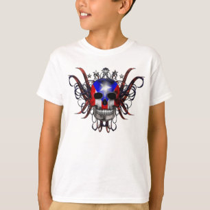 Puerto Rican Flag - Skull T-Shirt