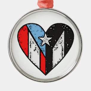 Puerto Rican Flags Metal Tree Decoration