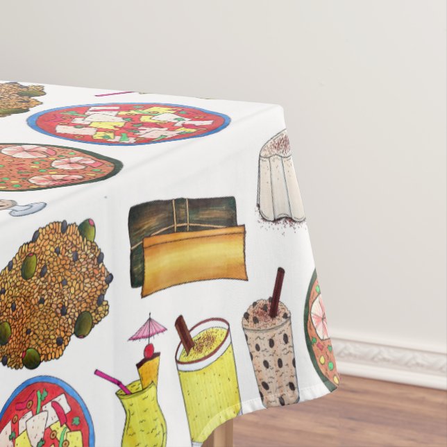 Puerto Rican Food Cuisine Love Puerto Rico Foodie Tablecloth (In Situ)