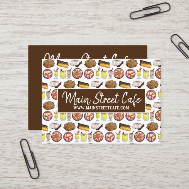 Puerto Rican Food Cuisine Restaurant Caterer Chef Business Card (Front/Back In Situ)