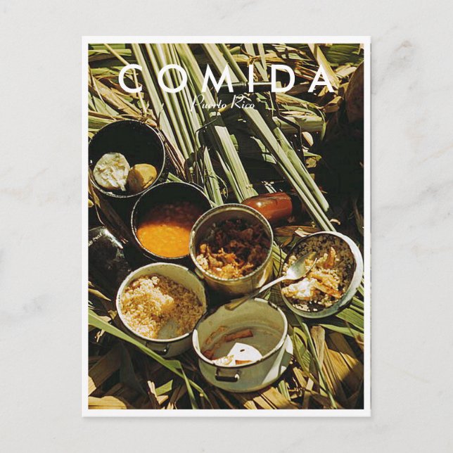 Puerto Rican Food, History, Puerto Rico Postcard (Front)