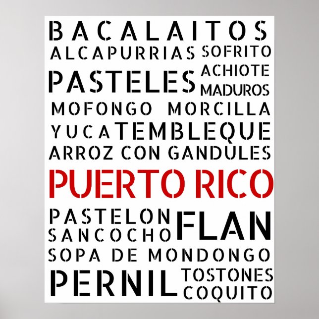 Puerto Rican Food Poster (Front)