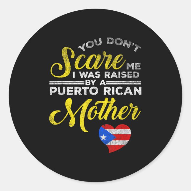 Puerto Rican Funny Quote Puerto Rico Pride Distres Classic Round Sticker (Front)