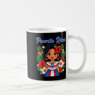 Puerto Rican Girl Culture Pride Cute Girl Traditio Coffee Mug